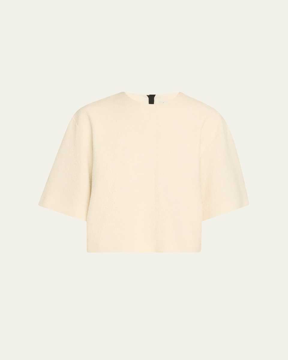 Short-Sleeve Woven Boucle T-Shirt